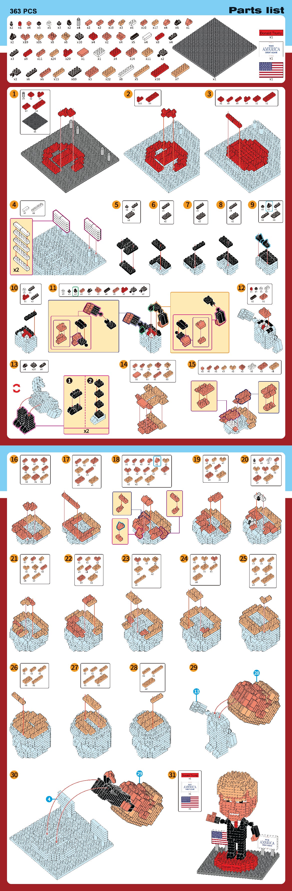 Donald Trump Mini Block Set