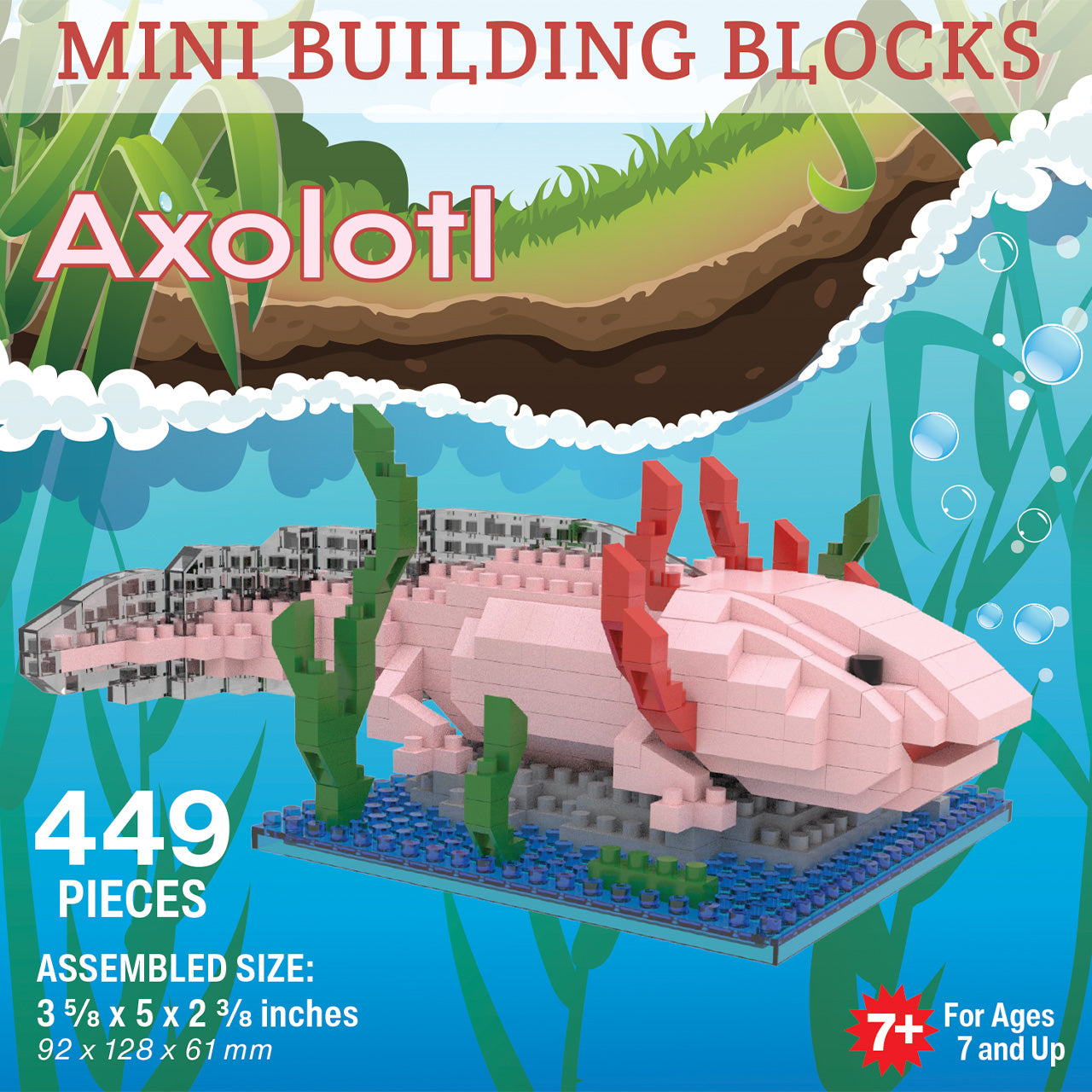 Axolotl Mini Building Block Set Adorable and Detailed Aquatic