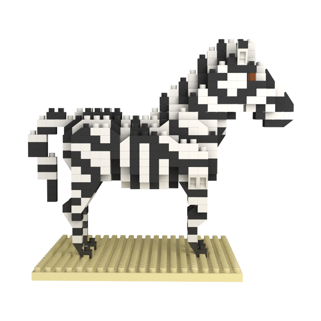 Zebra Model Using Building Blocks Zebra Mini Block Set | TheMiniBlock.com