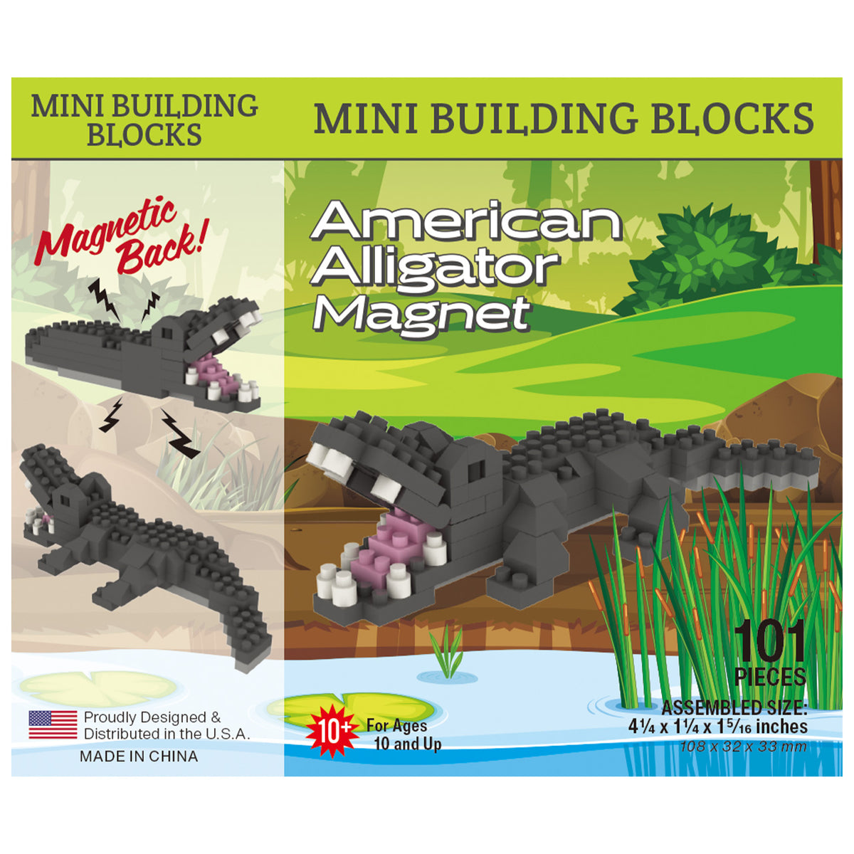 Alligator Block Alligator Magnet Mini Block Set | TheMiniBlock.com