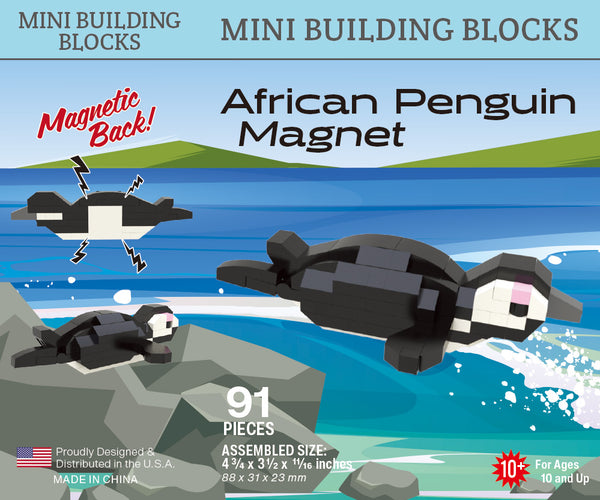 African Penguin Magnet Mini Block Set | TheMiniBlock.com