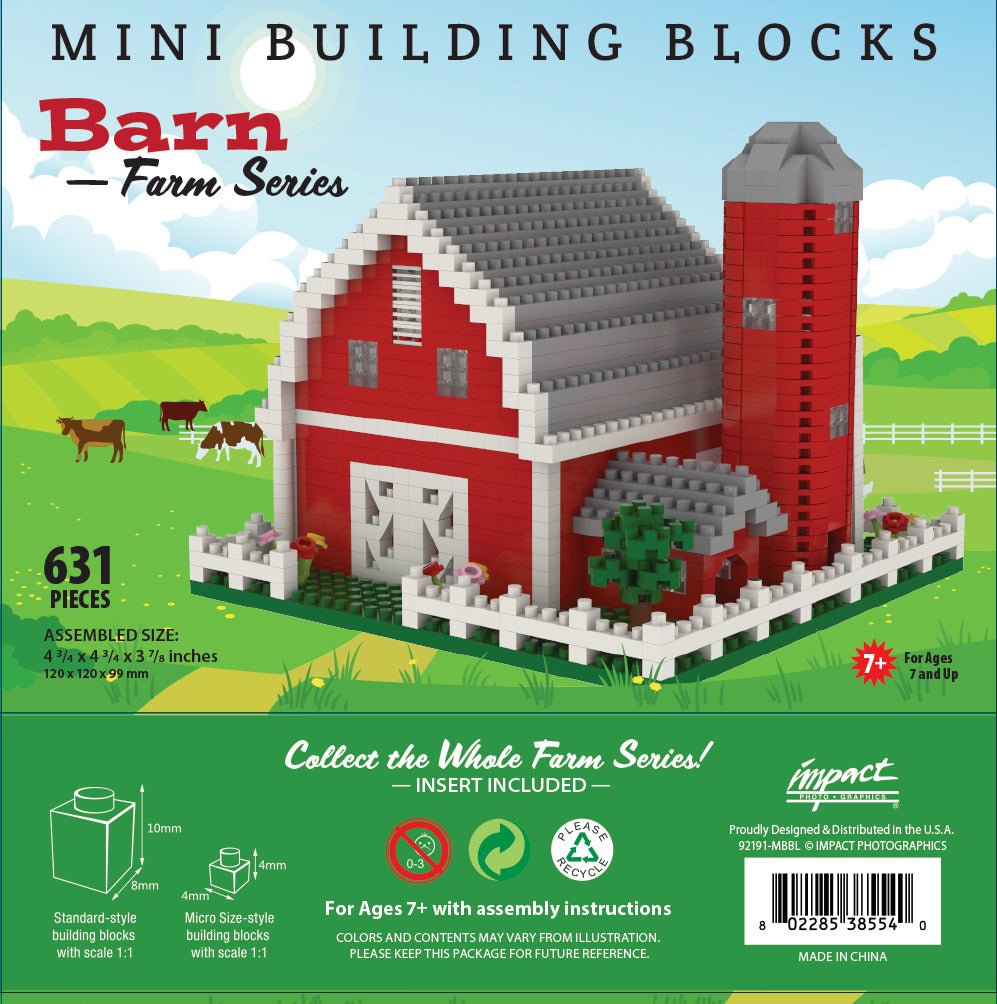 Barn with Fence Mini Block Set | TheMiniBlock.com