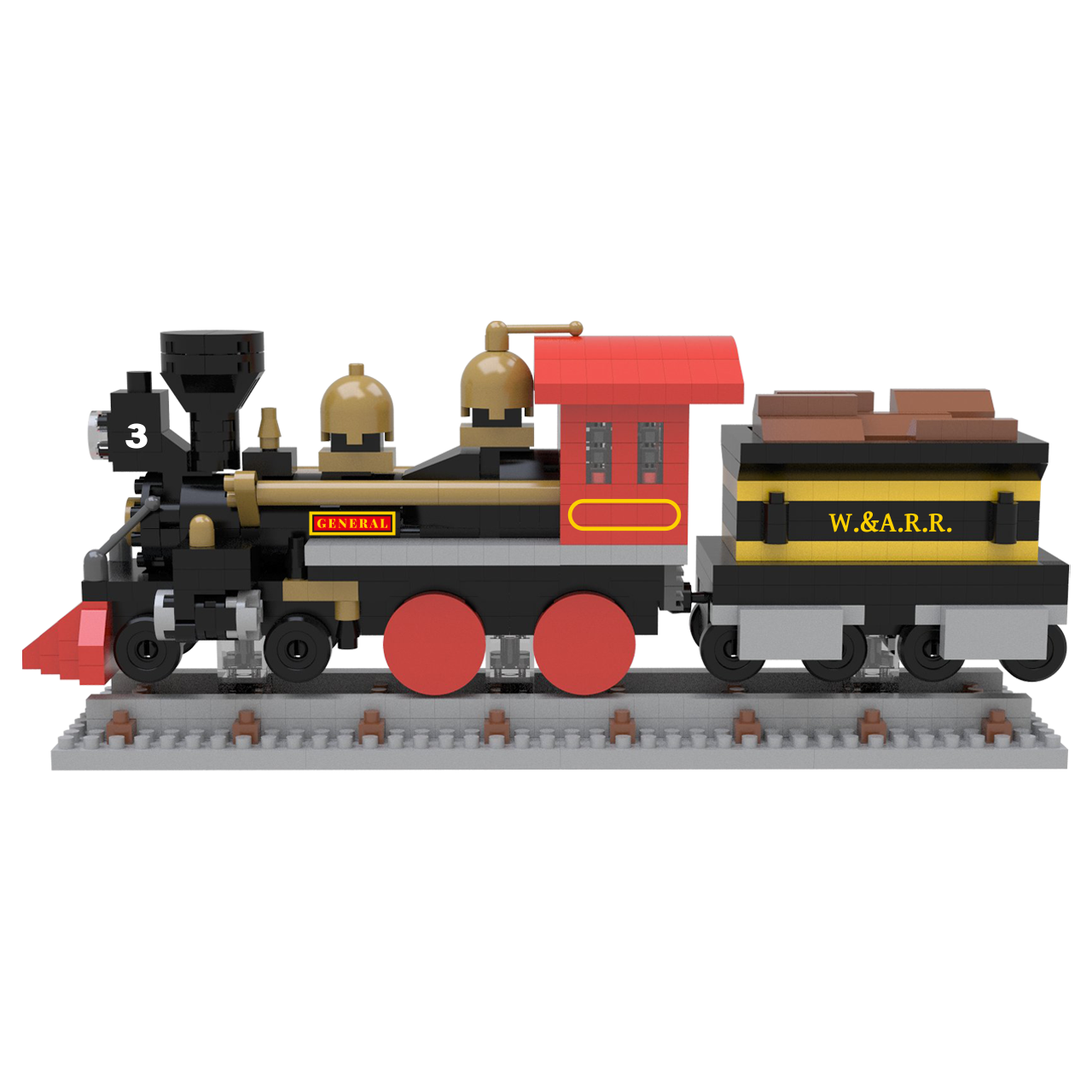 4-4-0 Steam Locomotive Mini Block Set | TheMiniBlock.com