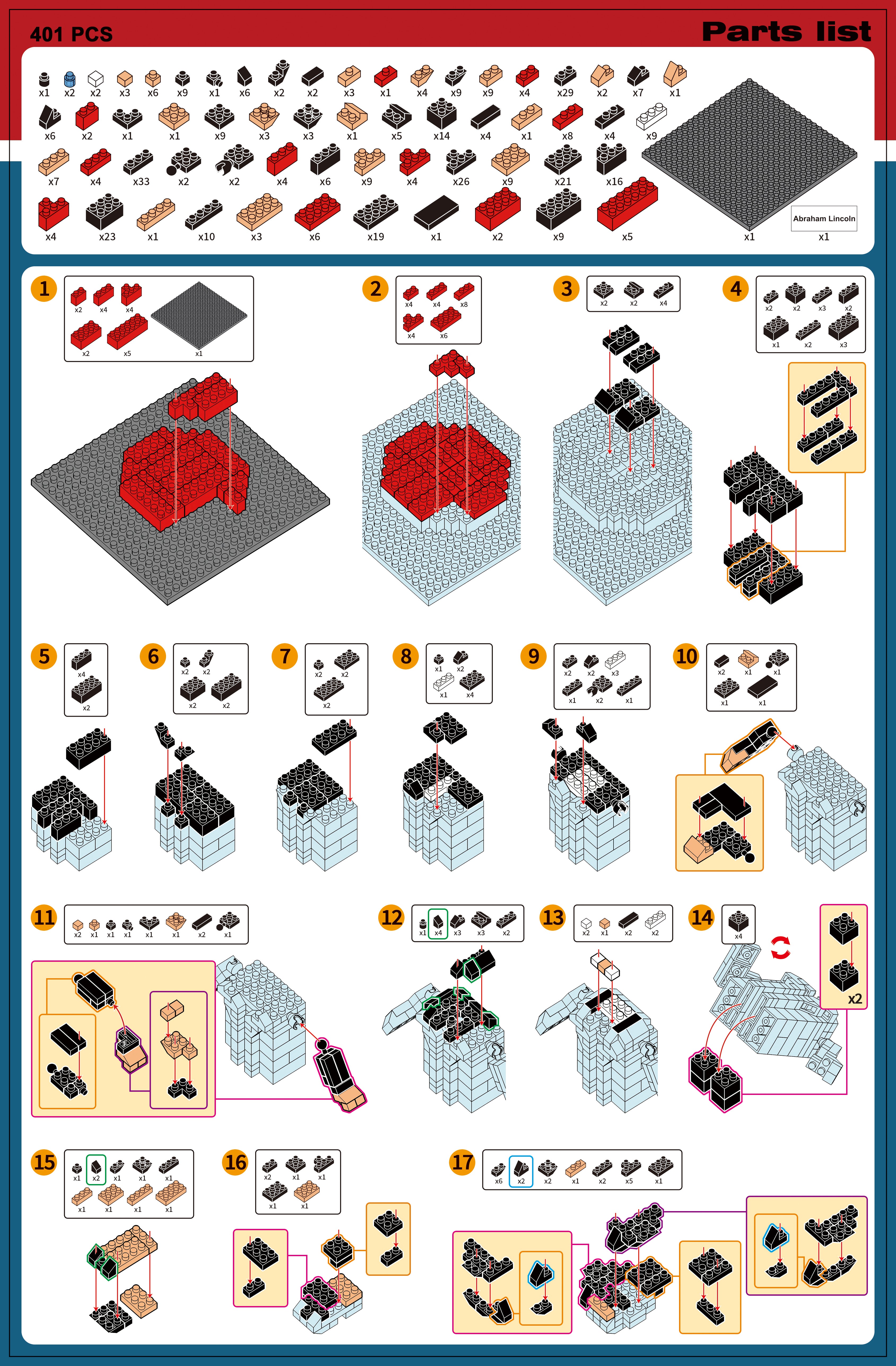 Abe Mini Blocks Abraham Lincoln Mini Block Set | TheMiniBlock.com
