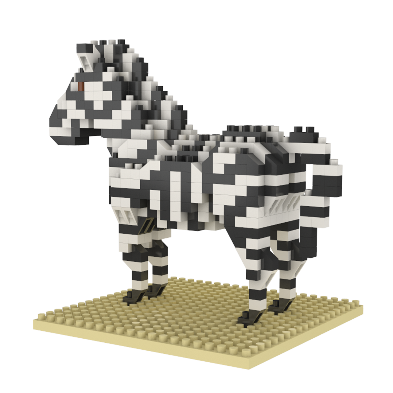 Zebra Model Using Building Blocks Zebra Mini Block Set | TheMiniBlock.com